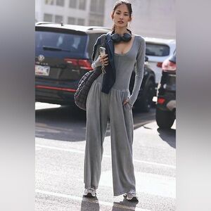 NWT! FP Free People Movement Hot Shot Wide Leg Onesie Sz XS